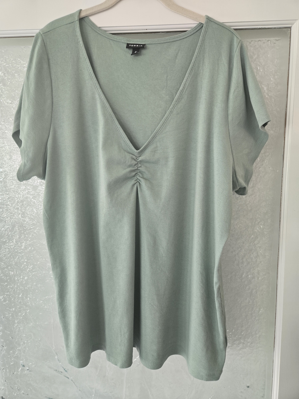 Torrid Sage Green V-Neck Short Sleeve Tee